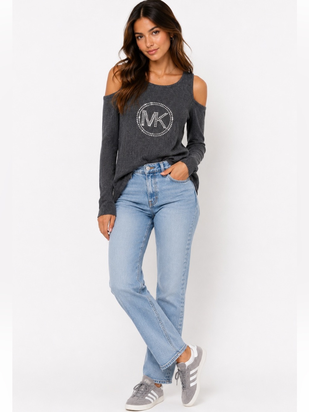 Michael Kors Gray Knit Top